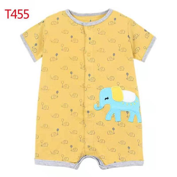Gambar Jumper Pendek Bayi Perempuan / Jumpsuit Newborn Cowok / Baju Baiy Lucu - Yellow Elephant, 9-12 M dari Mallmarket888 undefined Tokopedia