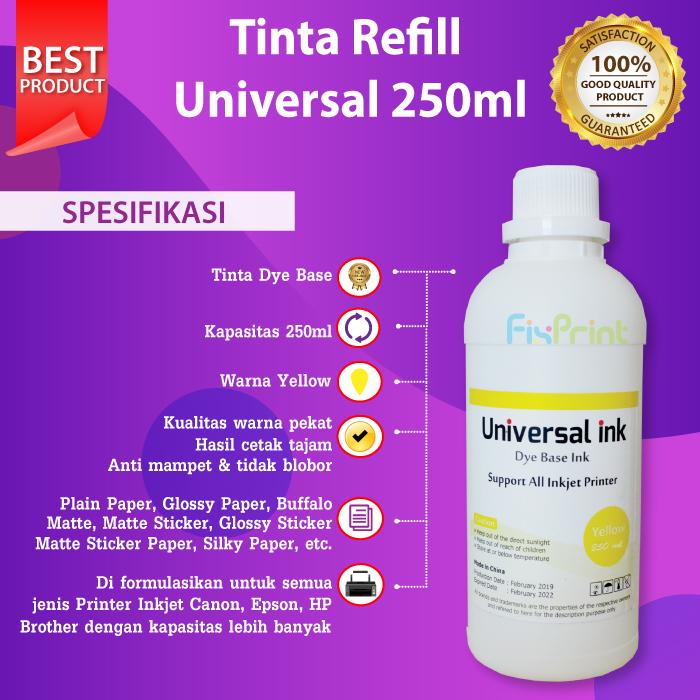Gambar Tinta refill isi ulang Printer Canon Cartridge 745 745s 746 746s small - Y. 250ml+Spuid dari FixPrint Plus undefined Tokopedia