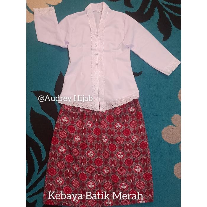 Gambar baju adat sunda anak perempuan/Baju kebaya anak - Merah, 5 dari Audrey Hijab undefined Tokopedia