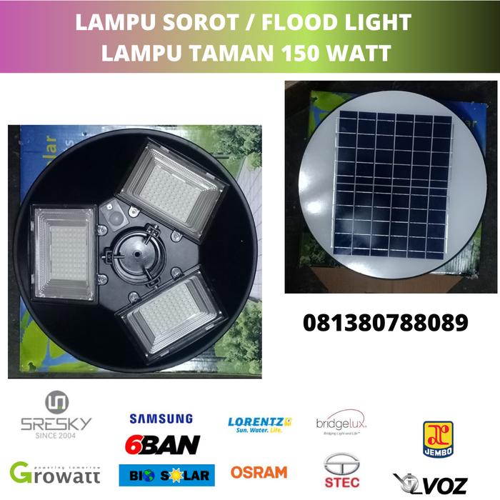 Jual Lampu Jalan 150 watt Solar cell Lampu pju 150w tenaga surya sorot ...