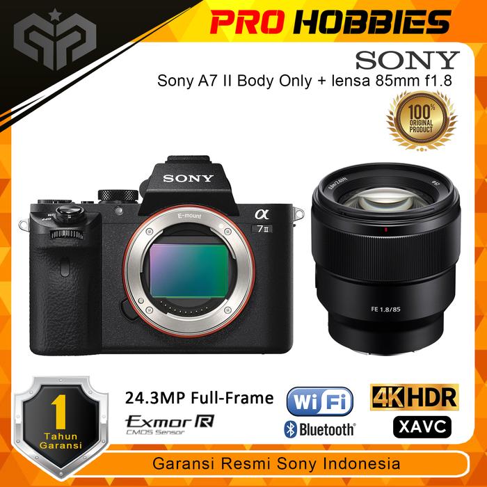 Gambar Sony A7 II Mark II a7ii Mirrorless Camera + FE 85mm f/1.8 Lens - Unit Only dari Prohobbies undefined Tokopedia