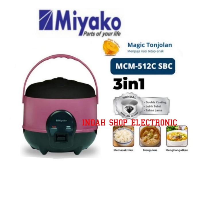 Gambar Magic Com Miyako MCM 508SBC /Rice Cooker Miyako 508sbc 3in1 - 1,2Liter dari Indah Shop Electronic undefined Tokopedia
