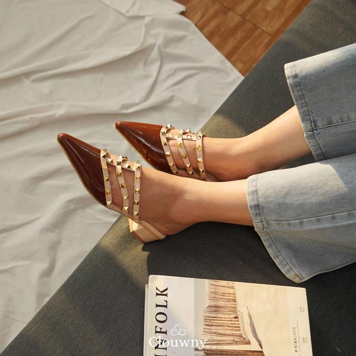 Gambar CLOUWNY - Heels Wanita - Otela Stud Cone Heels - Premium - Coffee, 36 dari CLOUWNY undefined Tokopedia
