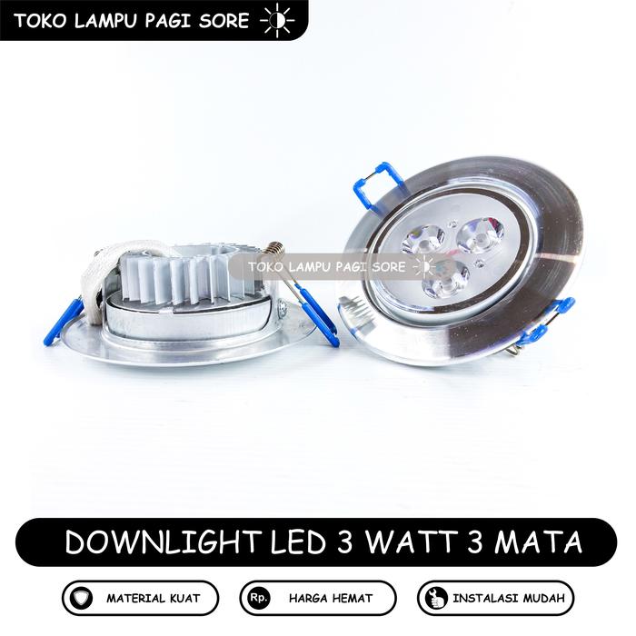 Gambar Lampu Downlight Spotlight Mini LED 1W 1 Watt 1 Mata - 3W 3 Mata, WarmWhite 3000K dari Pagi Sore Elektrik undefined Tokopedia