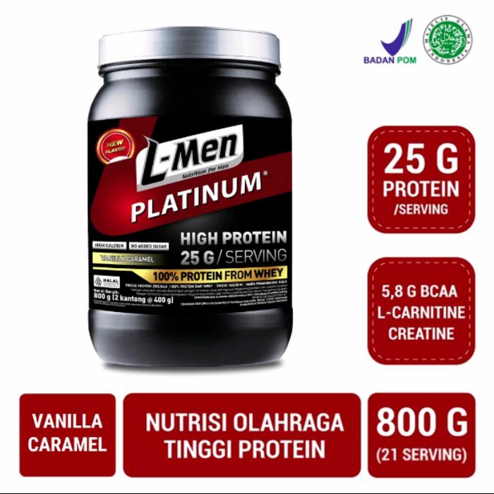 Gambar L-Men Platinum Vanilla Caramel 800gr- Suplemen Olahraga Tinggi Protein dari WORTHY SHOP JKT undefined Tokopedia