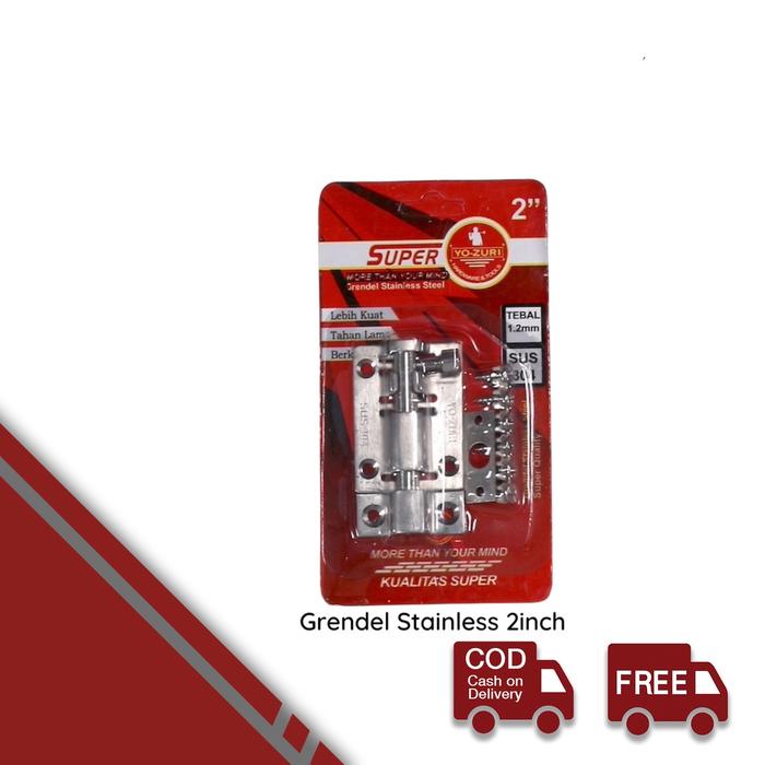 Gambar Grendel Slot Pintu Stainless Steel 2-4inch Set Termasuk Sekrupnya - 2 inch / 5cm dari MST TOOLS undefined Tokopedia