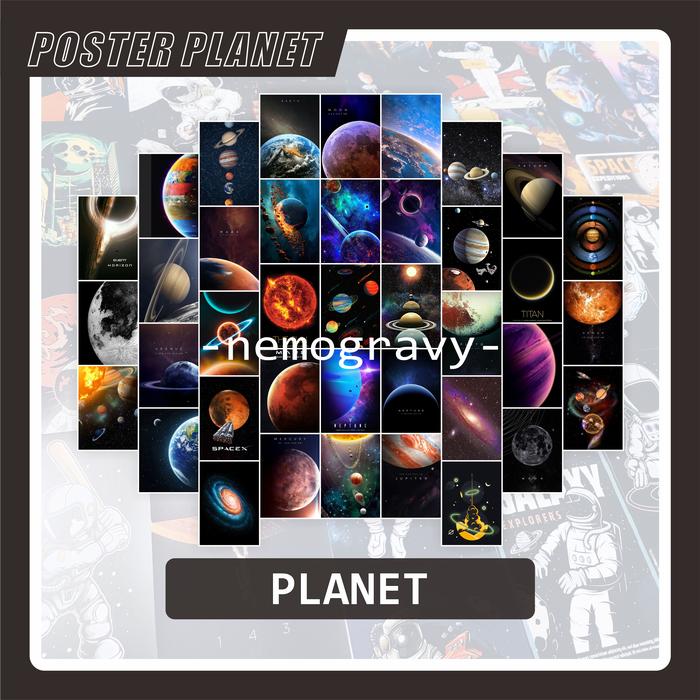 Gambar [40 PCS] POSTER DINDING AESTHETIC WALLDECOR - PLANET, A5 - 40 PCS dari nemo gravy undefined Tokopedia