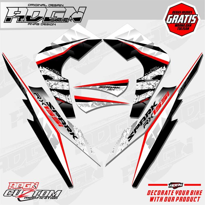 Gambar Striping Jupiter Mx 135 / spark rx135 - Putih dari ADGN CUSTOM stiker undefined Tokopedia