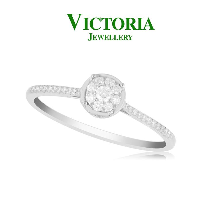 Gambar Cincin Berlian VLR848916 Victoria Jewellery - Putih dari Victoria Jewellery Online undefined Tokopedia