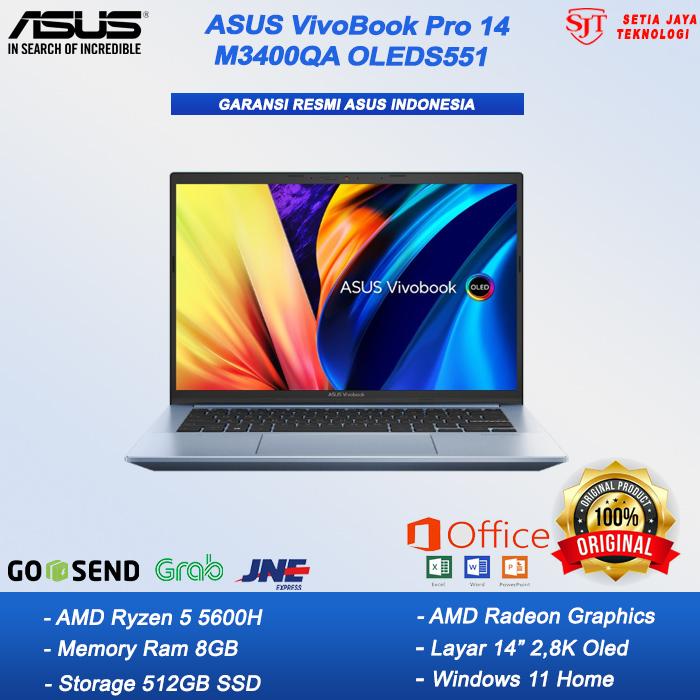 Gambar ASUS VivoBook Pro 14 M3400QA OLEDS551 R5-5600H 8GB 512GB SSD OLED 2.8K dari Setia Jaya Teknologi undefined Tokopedia