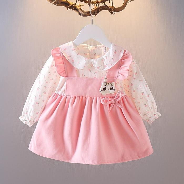Gambar Dress Setelan Anak Perempuan Model Kucing Motif Bunga Lengan Panjang I - Pink, 80 dari Winki Store Centre undefined Tokopedia