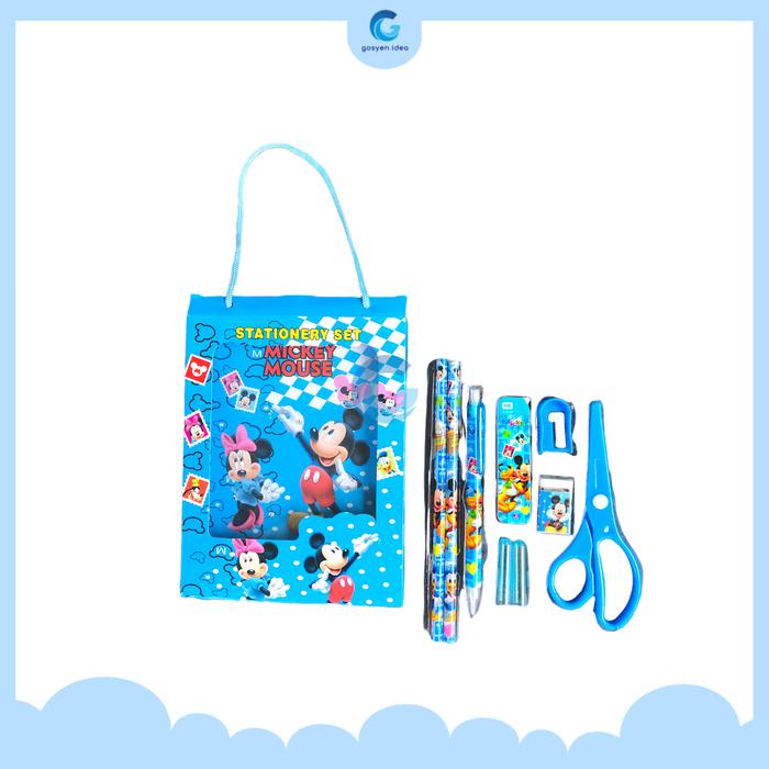 Gambar Set Alat Tulis Medium 9 in 1 Stationery Set Motif Kartun - Mickey Mouse dari Gosyen Idea undefined Tokopedia