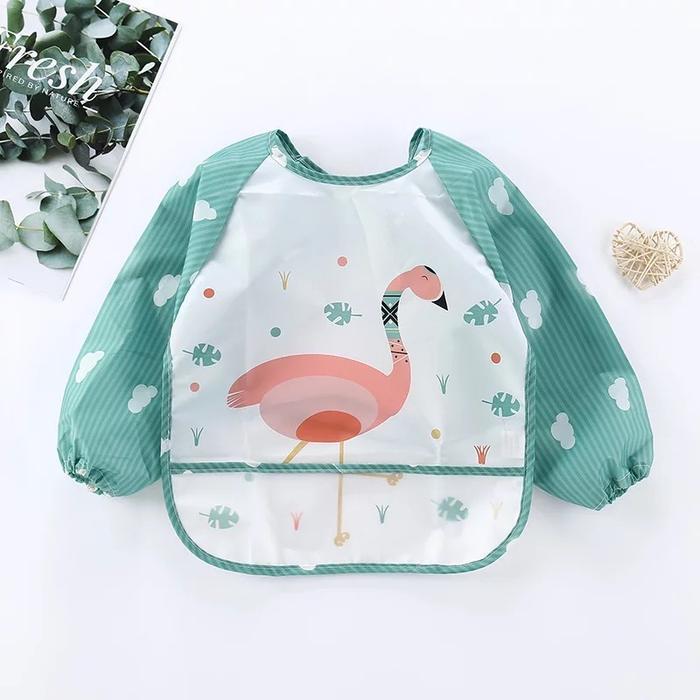 Gambar House of Koala Bib Slabber Apron Bayi Baju Waterproof | Tahan Air - Green Flamingo dari House of Koala undefined Tokopedia