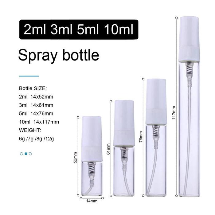 Gambar Botol Spray Kaca Refill Parfum Decant Vial Sprayer Putih - Putih, 5ml dari kairos-olshop undefined Tokopedia