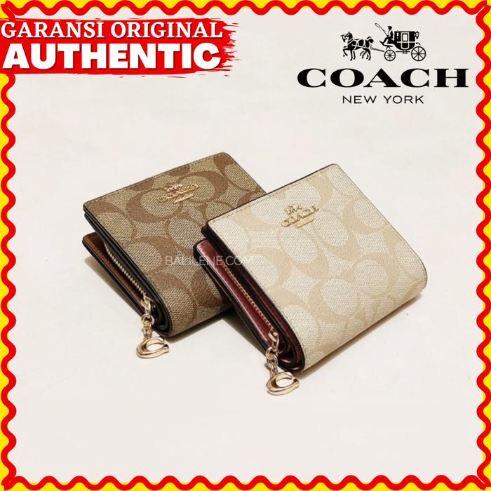 Gambar Dompet Coach Snap Wallet In Signature Wanita Original - Beige dari Tas Coach USA undefined Tokopedia
