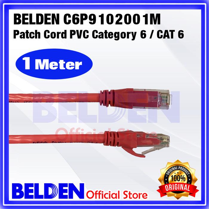 Gambar BELDEN Patch Cord PVC Category 6 / CAT 6 1-3 Meter - C6P9102001M - Merah, 1 Meter dari Belden undefined Tokopedia