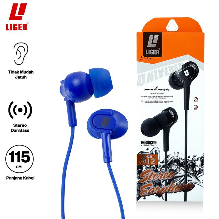 Gambar LIGER Handsfree headset earphone L-10 METAL stereo & bass Biru - Biru dari LIGER OFFICIAL STORE undefined Tokopedia