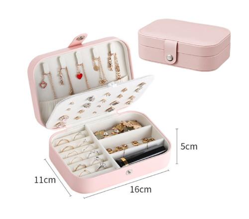 Gambar SC01 Kotak Tempat Perhiasan Travel Jewelry Box Penyimpanan Perhiasan - Merah Muda dari A-House undefined Tokopedia