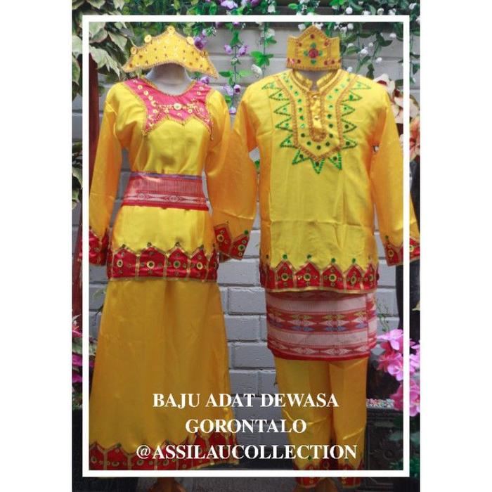 Gambar Baju adat Gorontalo dewasa perempuan/wanita pakaian adat full set - kuning pria, M dari yn89shop undefined 4 Tokopedia
