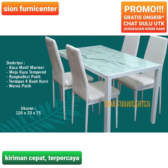 Gambar meja makan informa / set meja makan informa 4kursi / dining table - Putih dari Sion furnicenter undefined Tokopedia