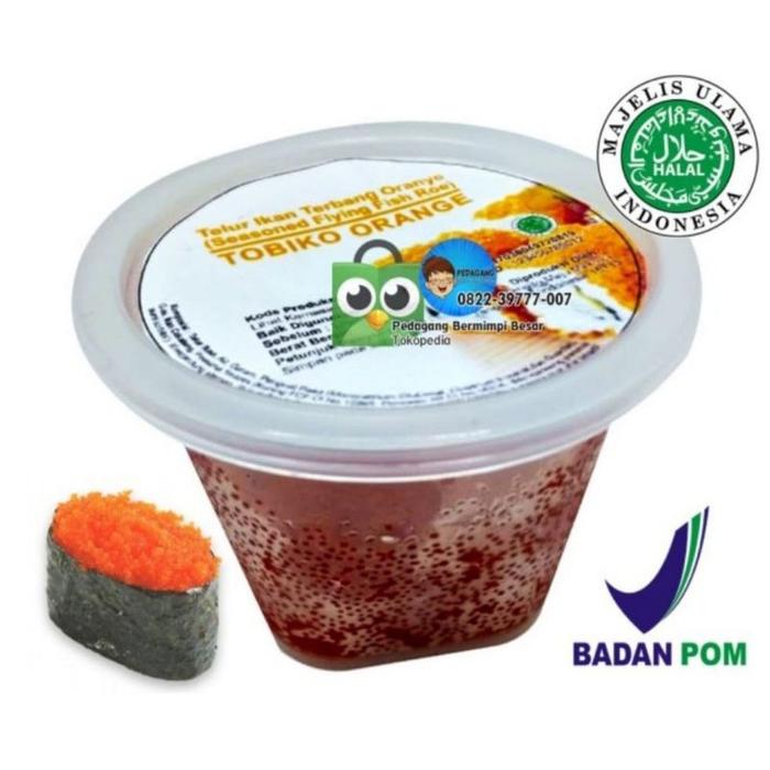 Gambar Tobiko telur ikan caviar flying fish tobiko orange hitam hijau halal - Oren 100gr dari Maya Light Electro undefined Tokopedia