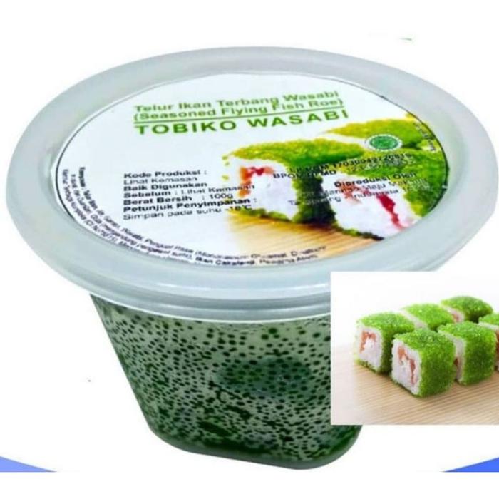 Gambar Tobiko telur ikan caviar flying fish tobiko orange hitam hijau halal - Hijau 100gr dari Maya Light Electro undefined Tokopedia