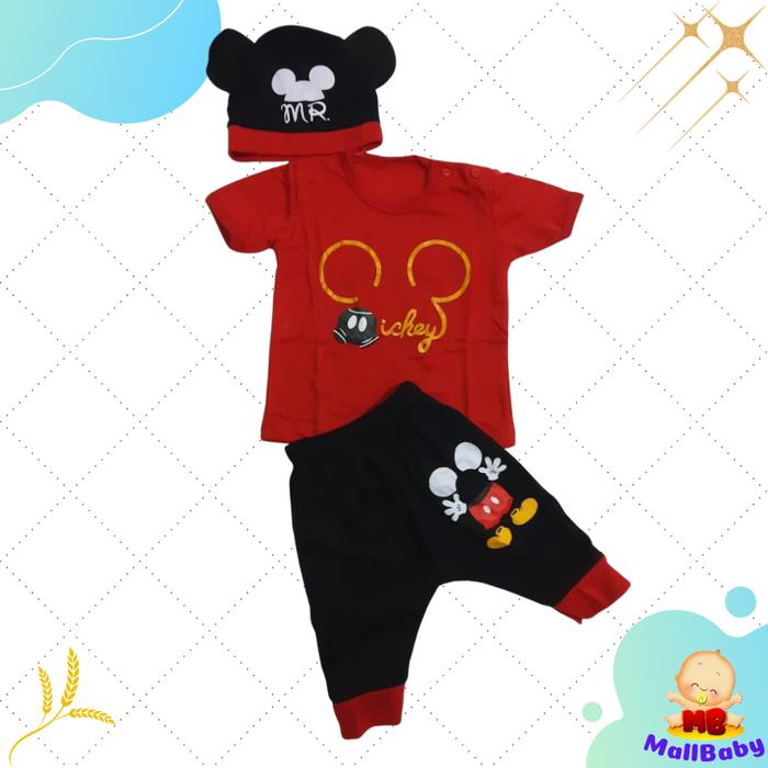 Gambar Setelan Baju Bayi Laki Laki 1 Tahun Murah Adem Mickey - Atasan Merah dari Mall-Baby undefined Tokopedia