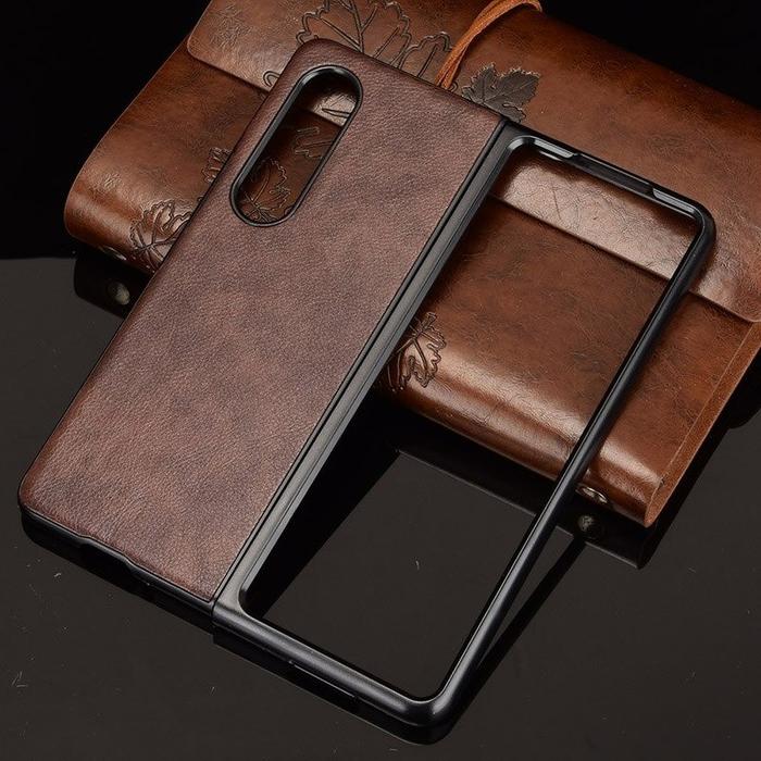 Gambar Case Samsung Galaxy Z Fold 4 2022 Premium Leather Hardcase - Cokelat dari Toko Case Jakarta undefined Tokopedia