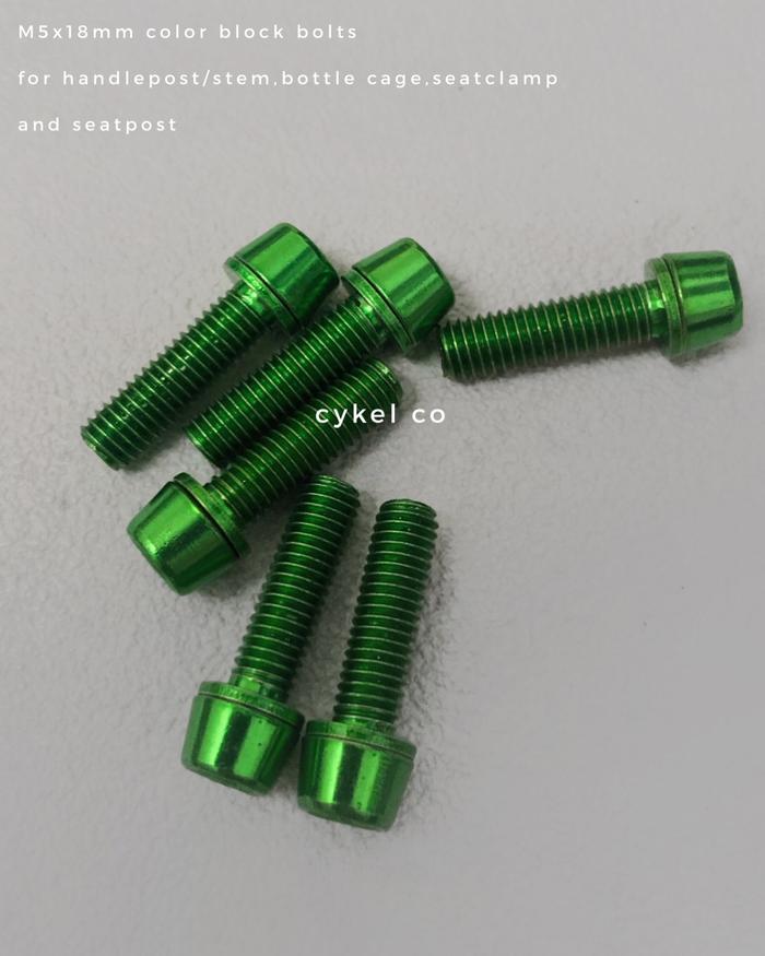 Gambar stainless steel titanium plated bolts M5 18mm CNC color block - black dari cykel co undefined 5 Tokopedia
