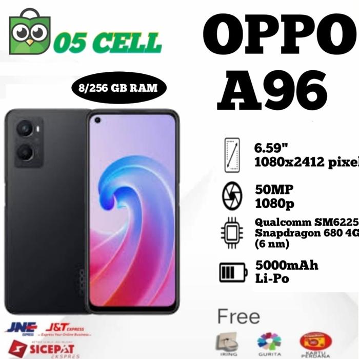 Gambar OPPO A96 8/256 RAM 8GB MEMORI 256GB GARANSI RESMI INDONESIA - Hitam dari 05Cell undefined Tokopedia