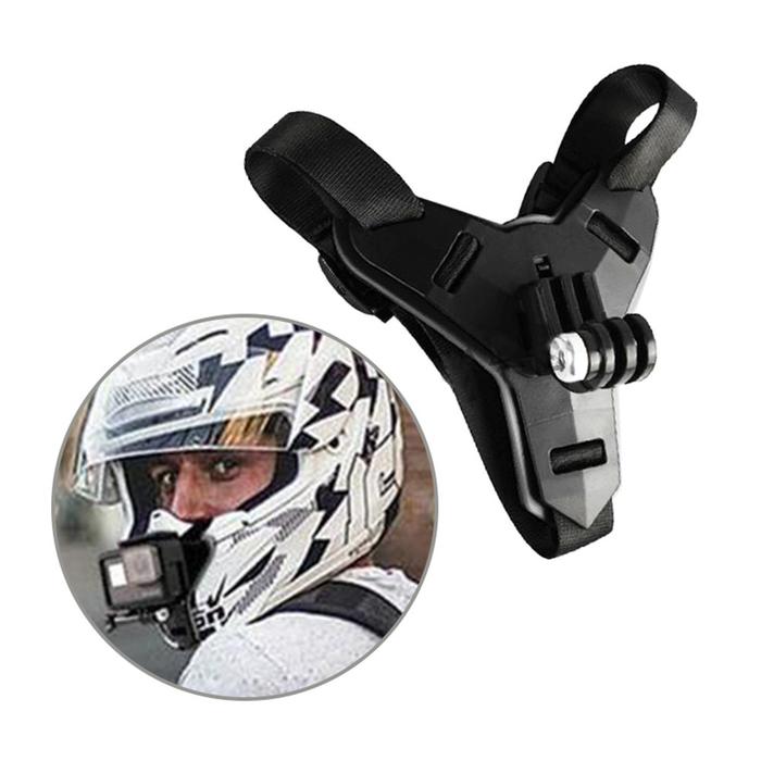 Gambar Chin Mount Helmet Mounting Di Dagu Helm Motovlog Action Camera Dan HP - CHINSTRAP SAJA dari Baper Shopping undefined Tokopedia