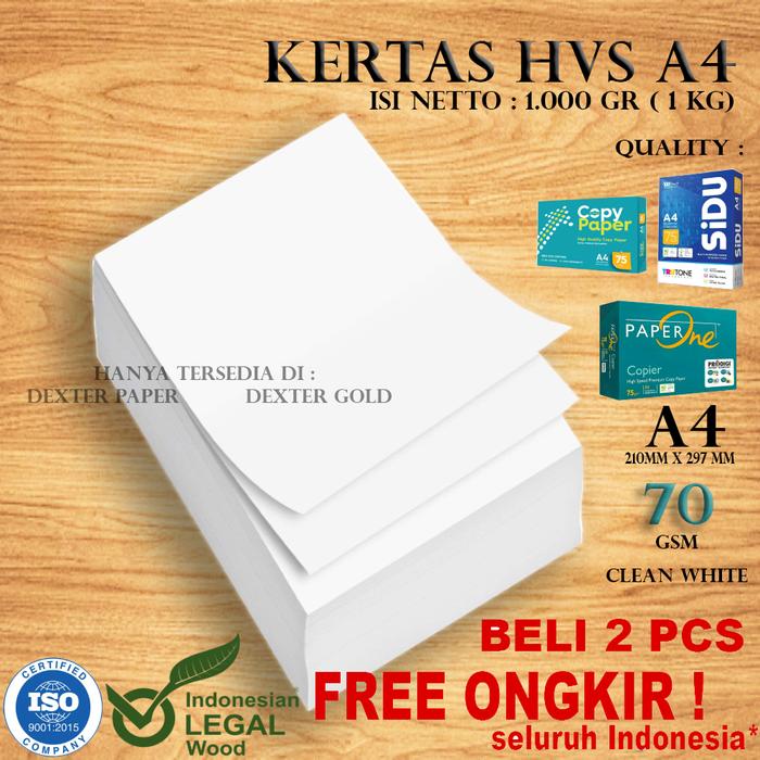 Gambar Kertas Hvs A4 80gr / Kertas A4 80 gsm isi 1000gr (1 kg) PROMO DISKON - A4 70GR dari Dexter Stores undefined Tokopedia