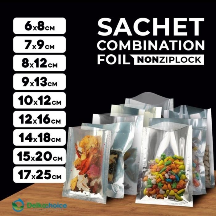 Gambar KEMASAN SACHET ALUMINIUM FOIL-PLASTIK SACHET ALUMINIUM FOIL-SASET FOIL - 17X25, SILVER FOIL dari Sipacking Store undefined Tokopedia