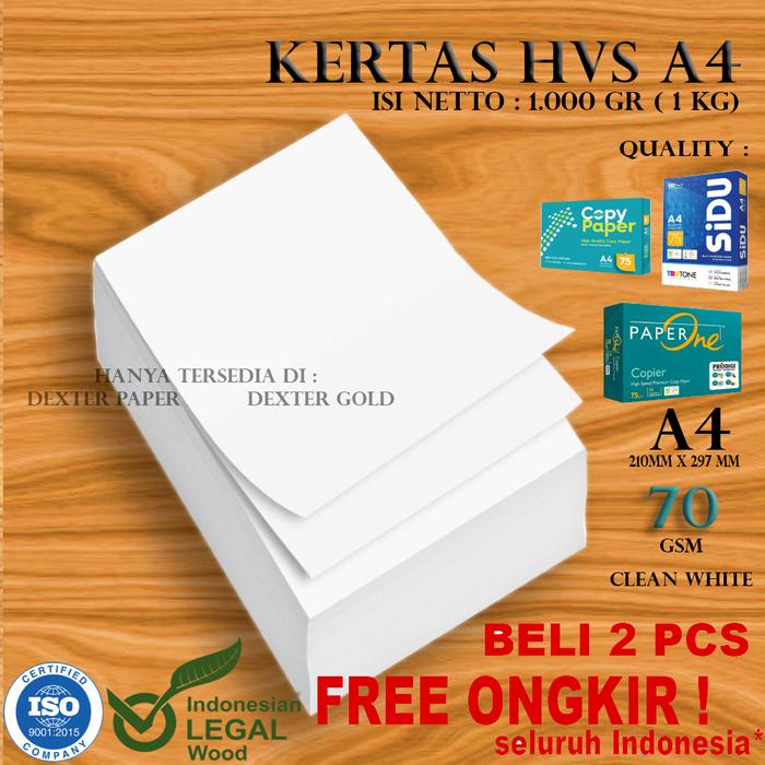 Gambar KERTAS F4 80 GR / KERTAS HVS F4 FOLIO 80 GSM ISI 1KG (1000GR) - A4 70GR dari Dexterliucious Store undefined Tokopedia