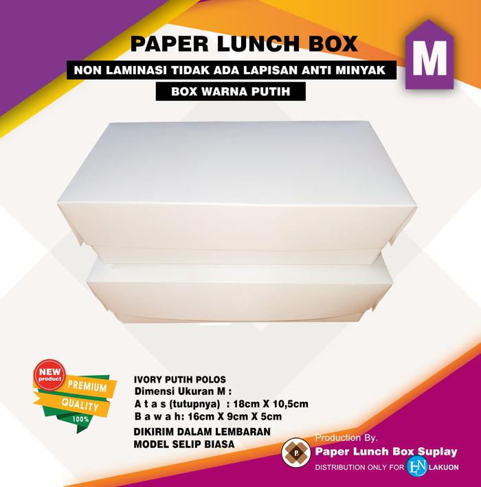 Gambar LUNCH BOX PAPER KEMASAN MAKANAN MURAH - M PUTIH NON LAM dari LakuonPaperBox undefined Tokopedia