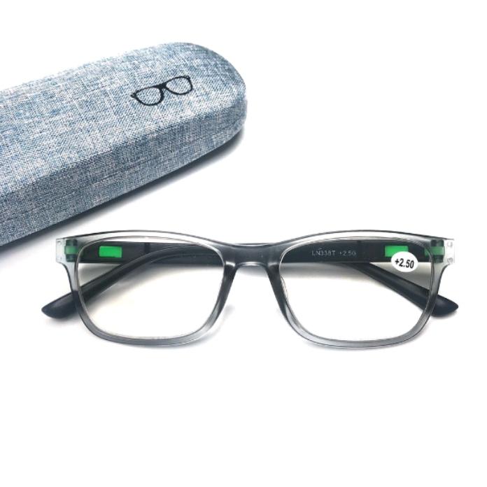Gambar Kacamata baca plus pria super fokus +100 s/d +300 lensa bening unisex - Gray, +300 dari PT INDO GLASSES undefined Tokopedia