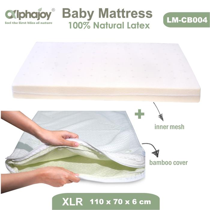 Gambar Alphajoy XLR Bamboo Baby Mattress Natur Latex size 110 x 70 kasur bayi - LM-CB004 dari Alphajoy undefined Tokopedia