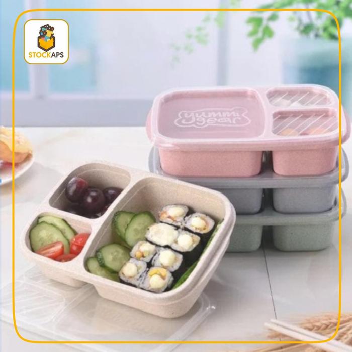 Gambar Kotak Makan / Kotak Bekal / Lunch box Microwaveable - Pink dari stockaps undefined Tokopedia