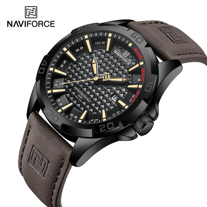 Gambar Naviforce Tali Kulit Date Jam Tangan Pria Analog 8023 Original Garansi - Cokelat dari Liga.Arloji undefined Tokopedia