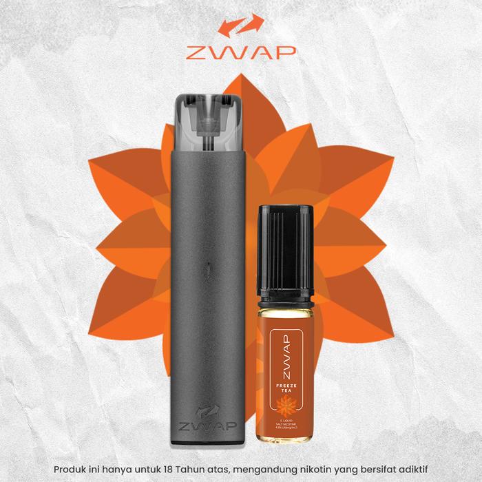 Gambar Zwap Starter Kit Include E-Liquid - Shadow Grey - Freeze Tea dari Zwap Indonesia undefined Tokopedia