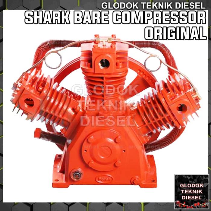 Gambar Shark Bare Air Compressor 5 HP Kepala Kompresor Head pump ORIGINAL dari Glodok Diesel undefined Tokopedia