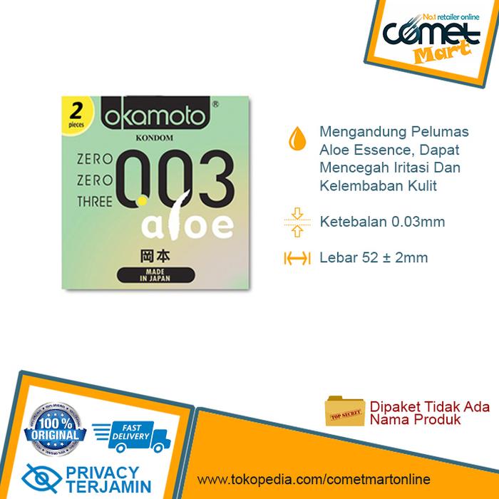 Gambar KONDOM OKAMOTO 0.03 ALOE LUBRICANT. 003 Condom Made In Japan - 2 pcs dari COMETMART undefined Tokopedia