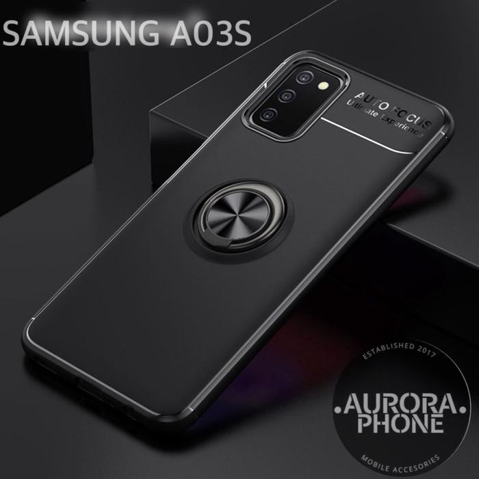 SAMSUNG GALAXY A02S M02S AUTO FOCUS ULTIMATE RING SILICONE SOFT CASE  SAMSUNG A02S, BLACK