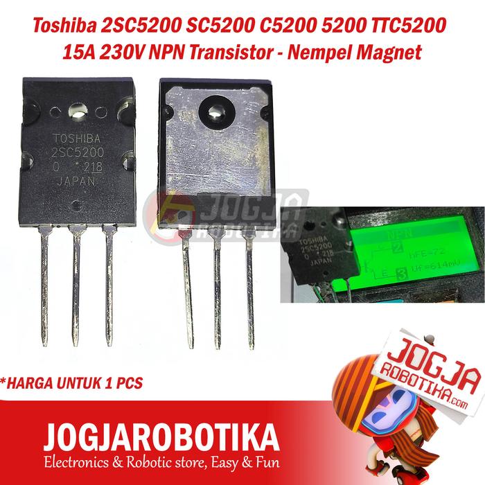 Gambar Toshiba 2SC5200 SC5200 C5200 5200 TTC5200 15A 230V NPN Transistor - NEMPEL MAGNET dari Jogjarobotika undefined Tokopedia