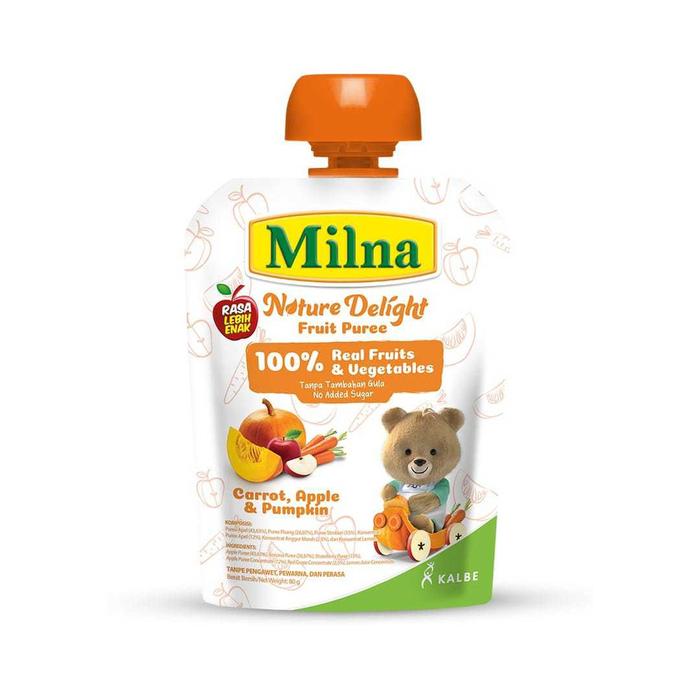 Gambar MILNA Nature Delight Fruit Puree 80 gram MPASI - Wrtl Appl Pmpkn dari Bali babyshop undefined Tokopedia