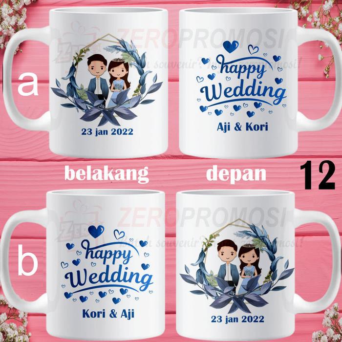 Gambar Mug Wedding / Mug Nikahan / Kado Nikahan Dapat Sepasang v2 - 12 Universal dari Zeropromosi undefined Tokopedia