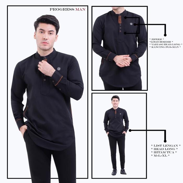 Gambar Baju koko terbaru lengan panjang model terkini dan termurah - Hitam, L dari khomsatun_fashion undefined Tokopedia