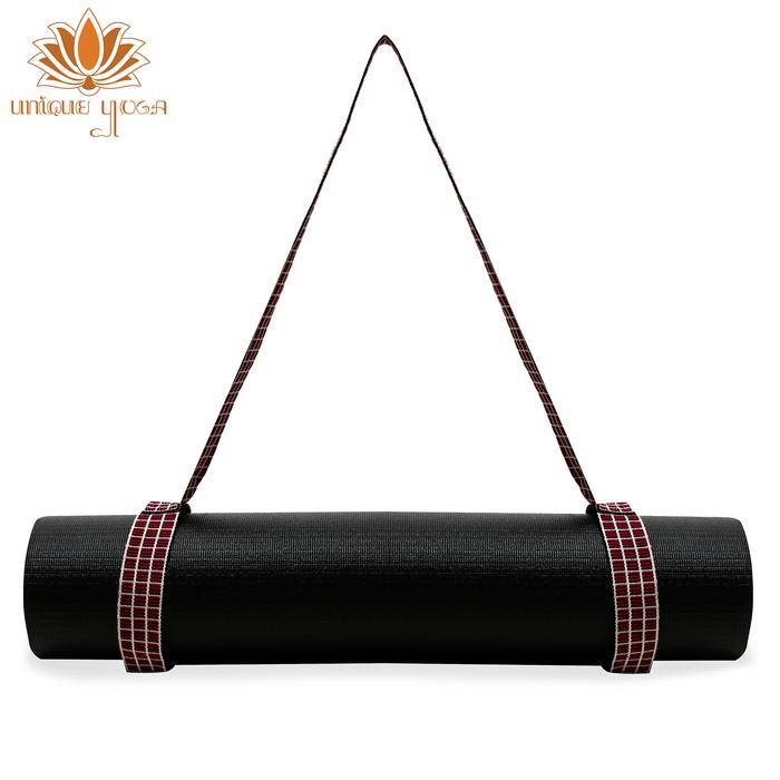 Gambar Tali matras yoga / Commuter yoga / Strap Matras Yoga Polos - Kotak2 Merah dari Unique Yoga Indonesia undefined Tokopedia