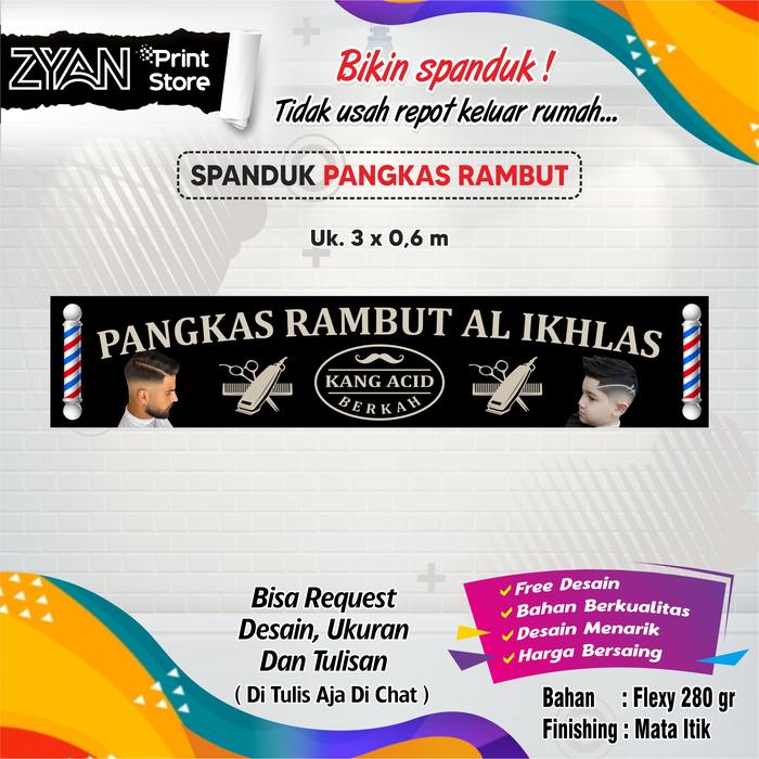 Gambar SPANDUK / BANNER PANGKAS RAMBUT - 3 X 0,6 M dari ZYAN PRINTSTORE undefined Tokopedia