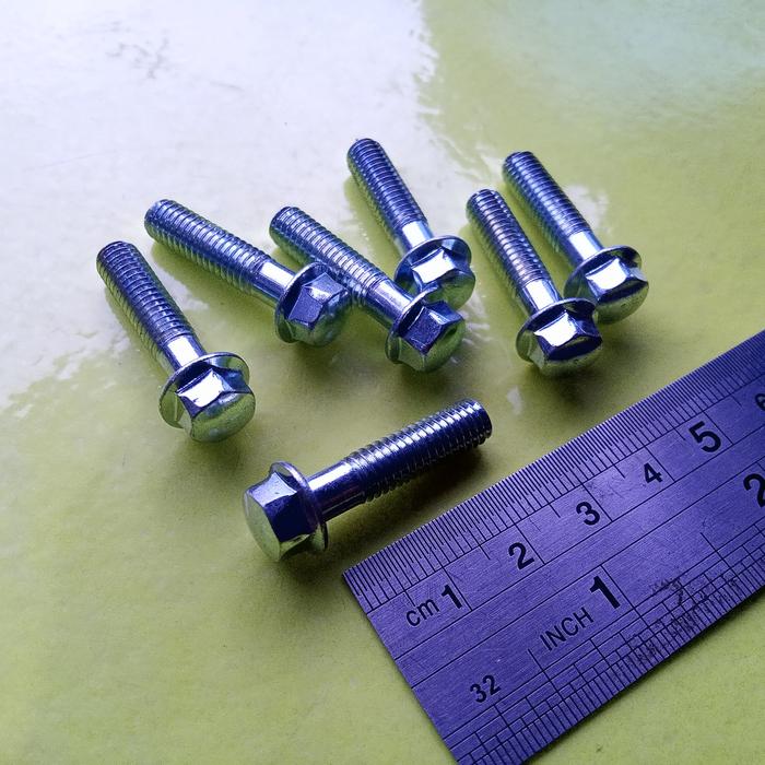 Gambar BAUT TOPI M6 X 25 KUNCI PAS 8 PANJANG 2.5CM 2.5 CM FLANGE BOLT M6X25 dari Zamzam Baut undefined Tokopedia